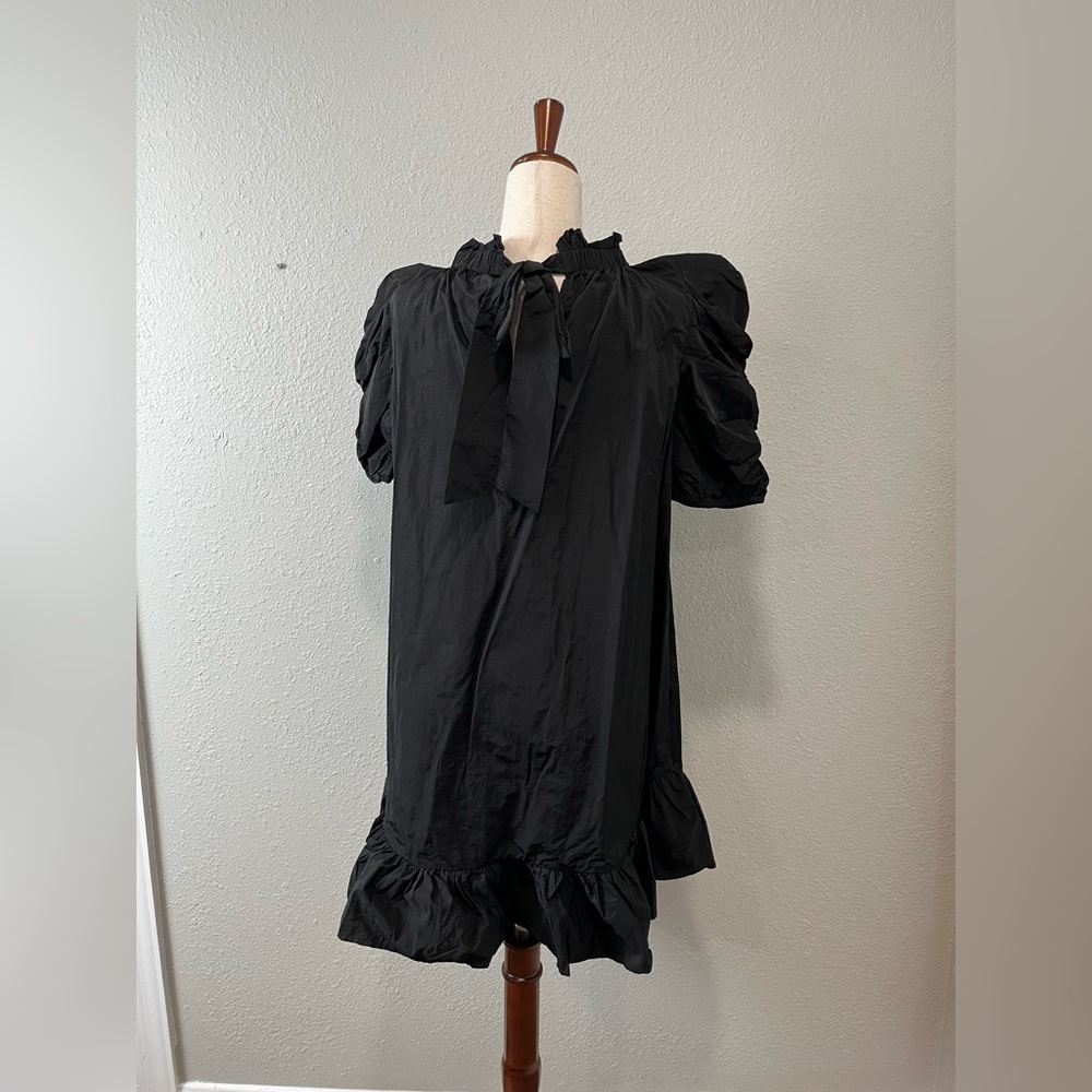 NWT Mud Pie Black Ruffle Mini Dress Size Small - Picture 3 of 5
